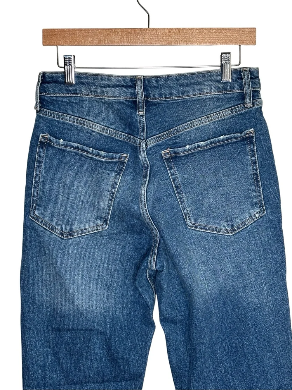 NWT Old Navy jeans O.G. straight leg distressed high rise ankle length size 6